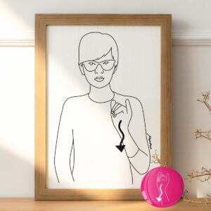 Portret z własnym znakiem migowym (PDF + ramka + pinezka)